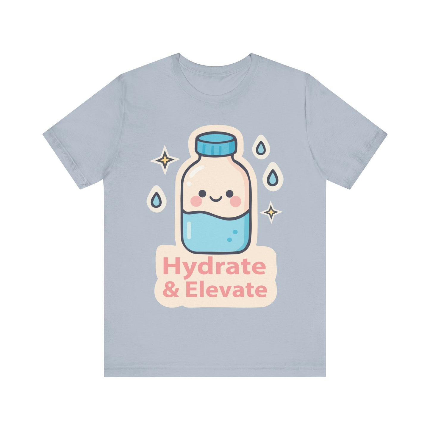 Hydrate & Elevate Water Bottle Tee — Cute Kawaii Hydration Shirt