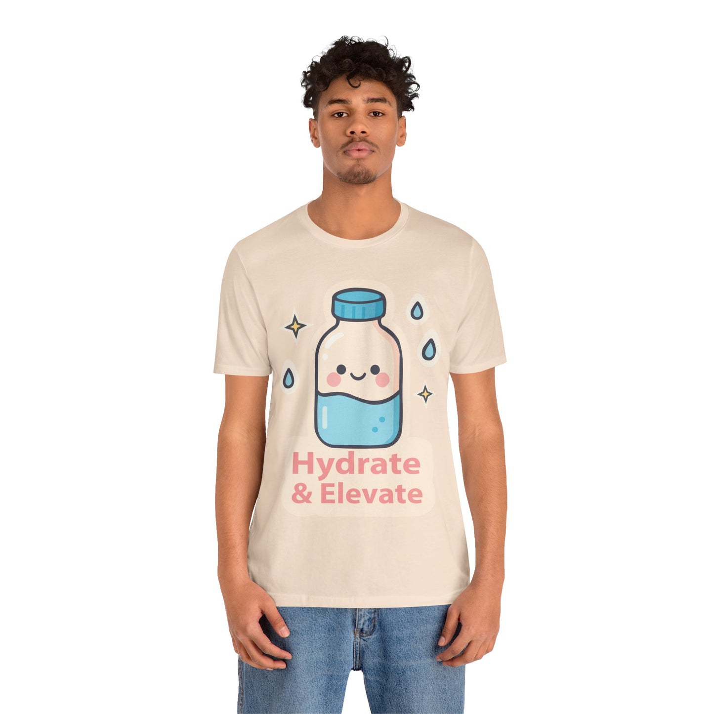 Hydrate & Elevate Water Bottle Tee — Cute Kawaii Hydration Shirt