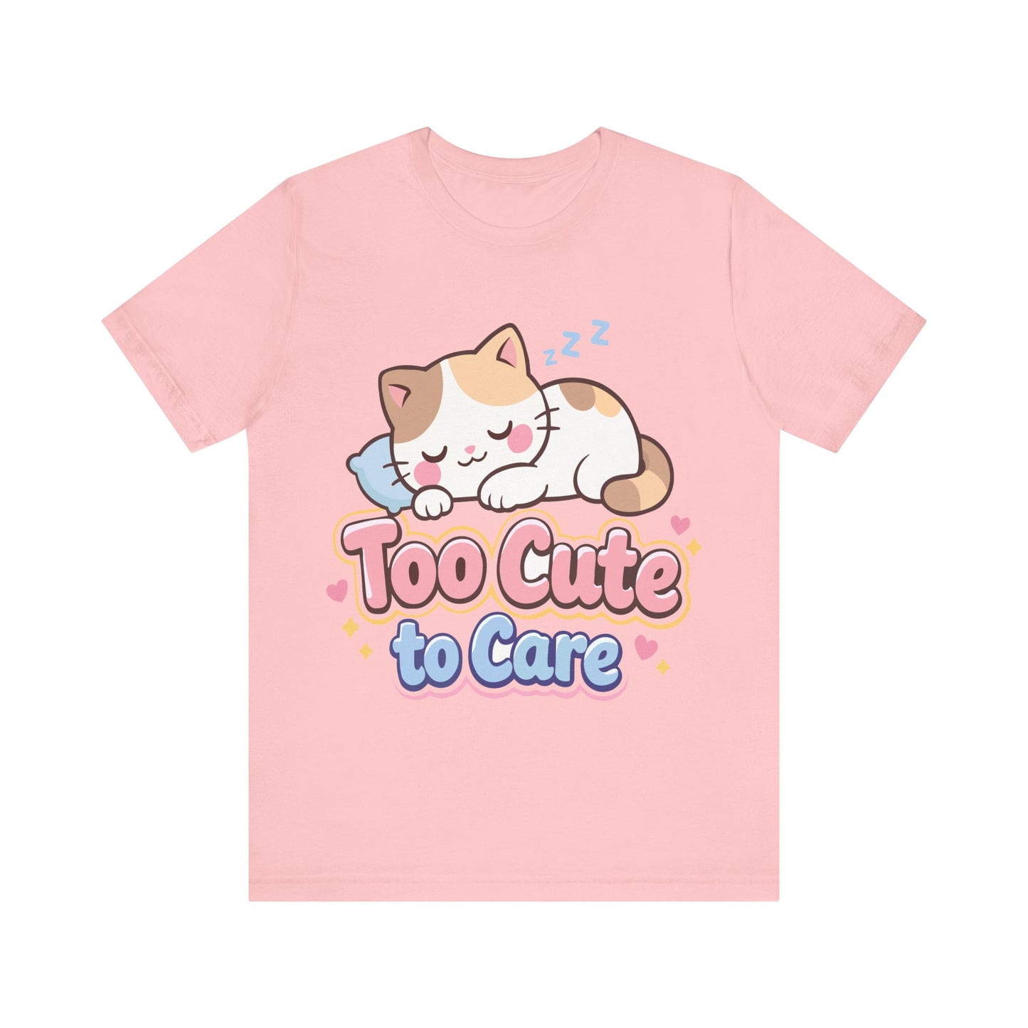 Too Cute to Care Cat T-Shirt — Cute Sleeping Kitten Graphic Tee