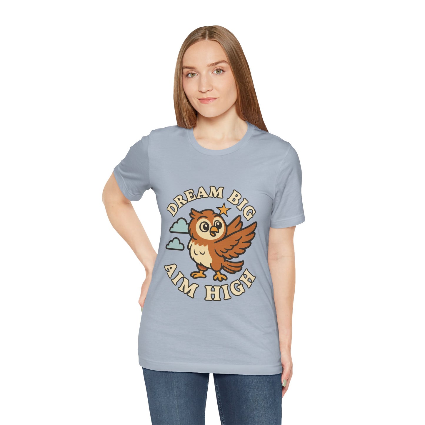 Dream Big Aim High Owl T-Shirt — Inspirational Graphic Tee for Kids & Teens