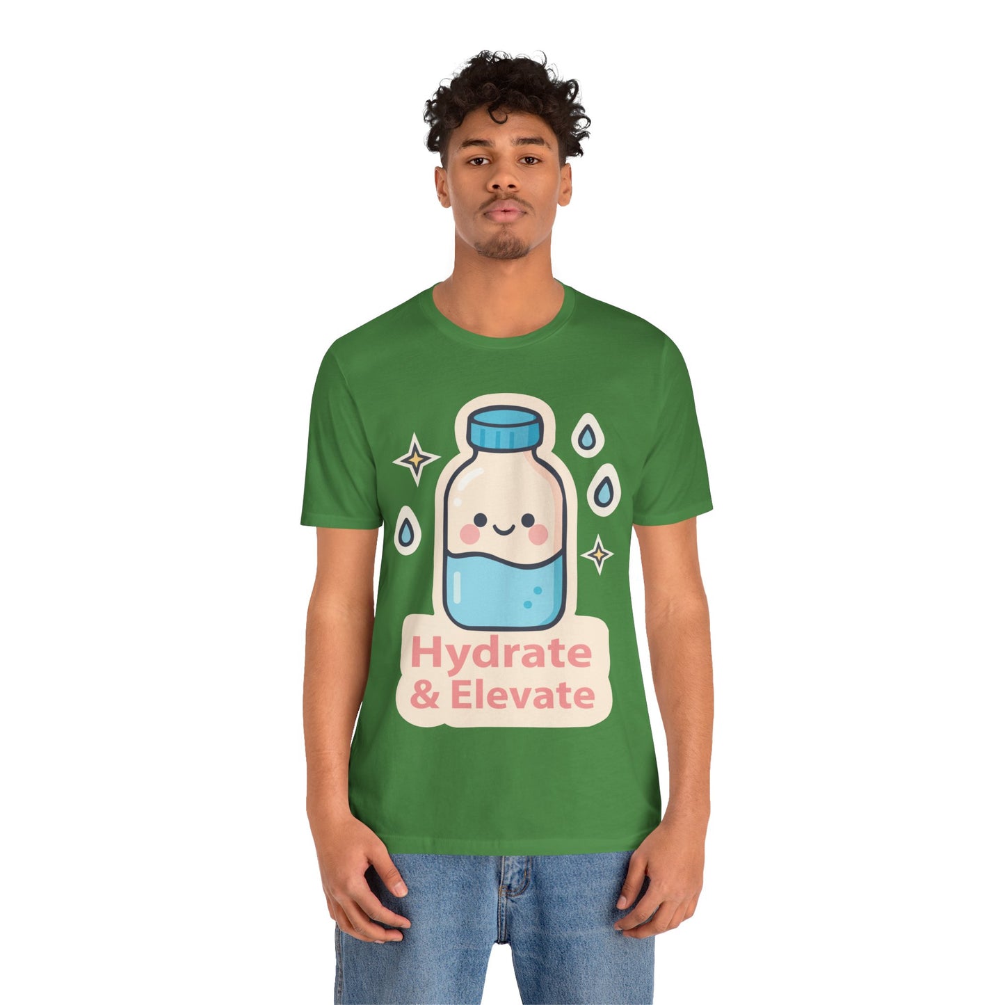Hydrate & Elevate Water Bottle Tee — Cute Kawaii Hydration Shirt