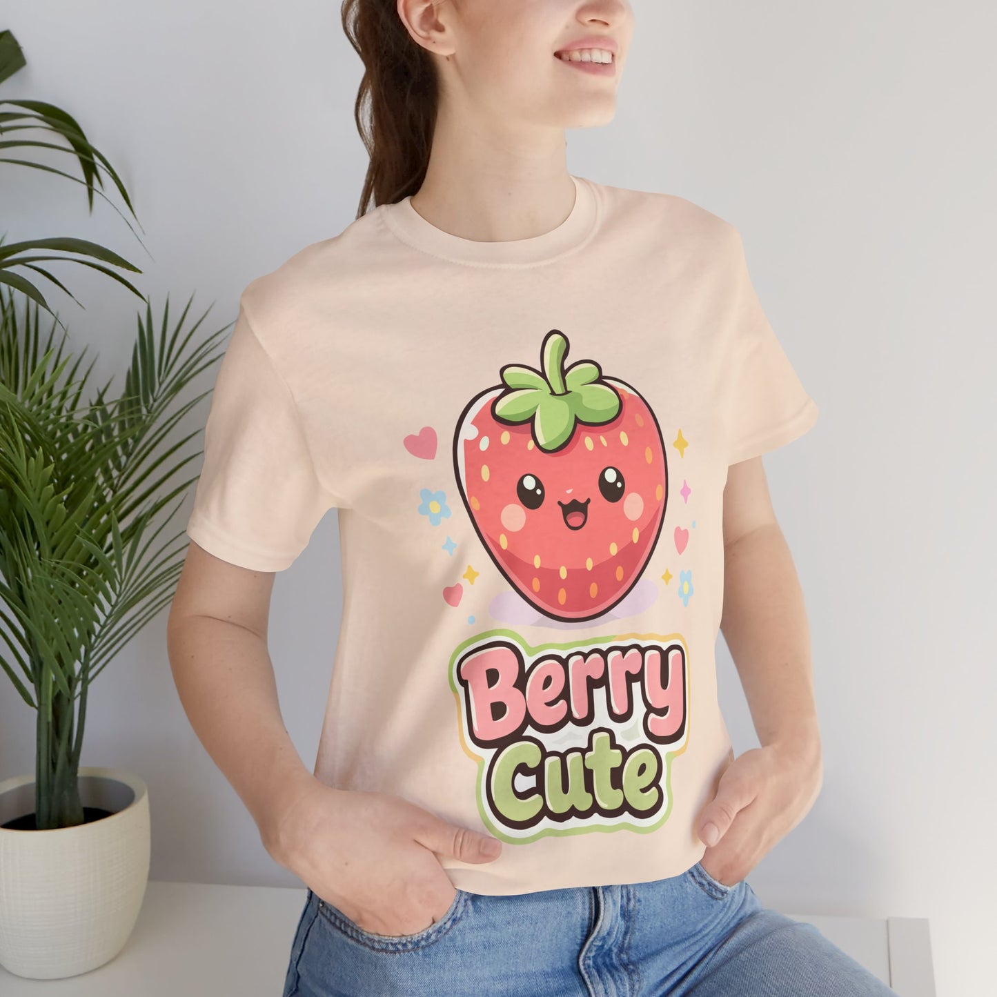 Kawaii 'Berry Cute' Strawberry Tee - Cute Fruit Graphic T-Shirt