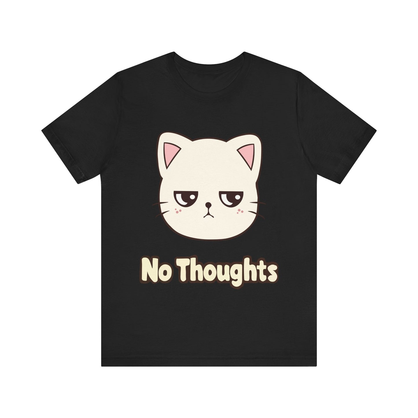 No Thoughts Cat T-Shirt — Cute Grumpy Kitty Graphic Tee
