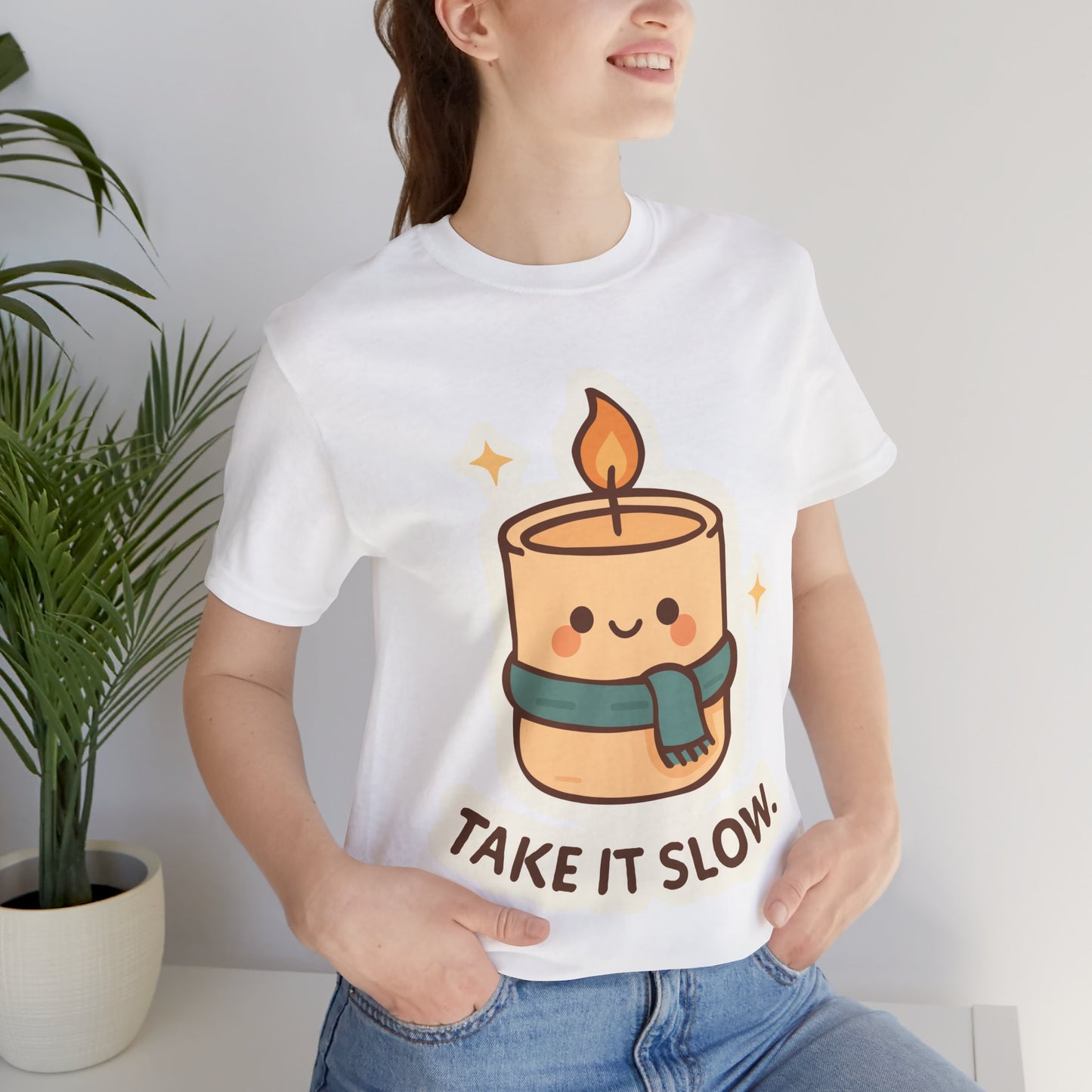 Take It Slow Candle T-Shirt — Cute Kawaii Relaxation Tee