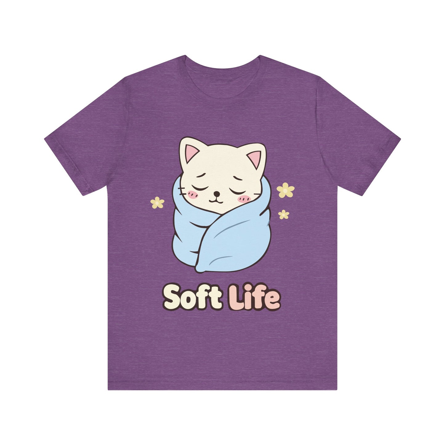 Soft Life Cat Tee — Cute Wrapped Kitten Graphic T-Shirt