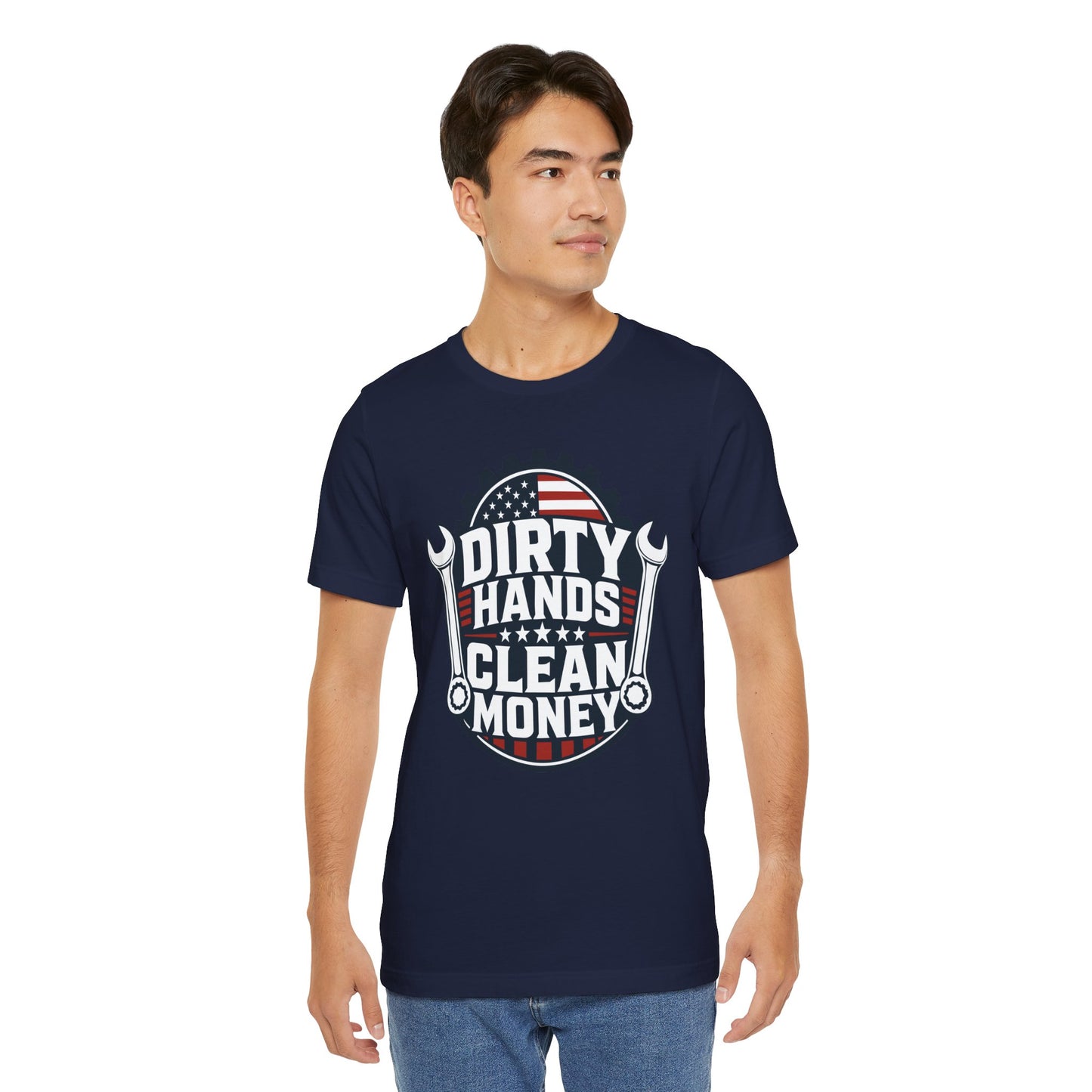 Dirty Hands Clean Money Tee — Patriotic Mechanic T-Shirt