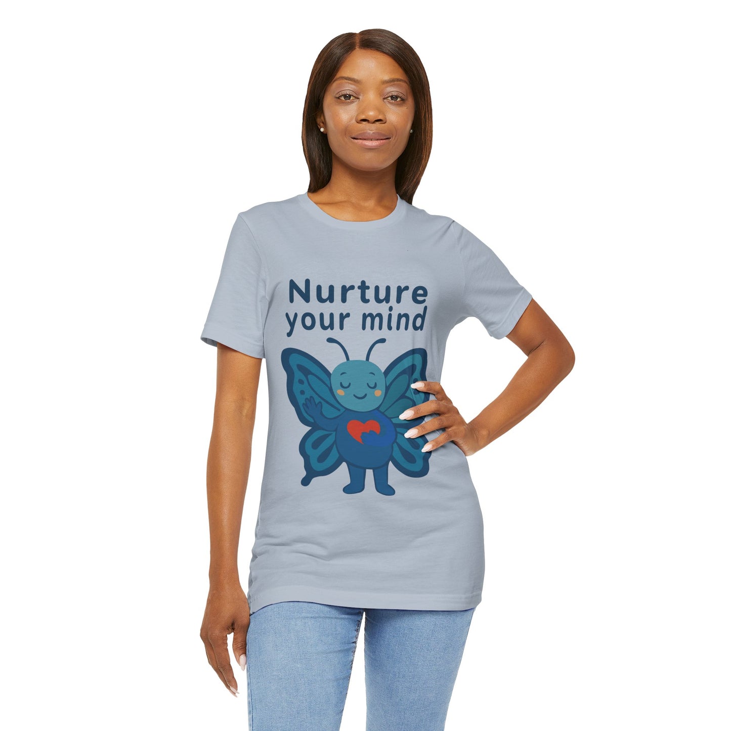 Mindful Butterfly Tee — "Nurture Your Mind" Inspirational Mental Health Shirt