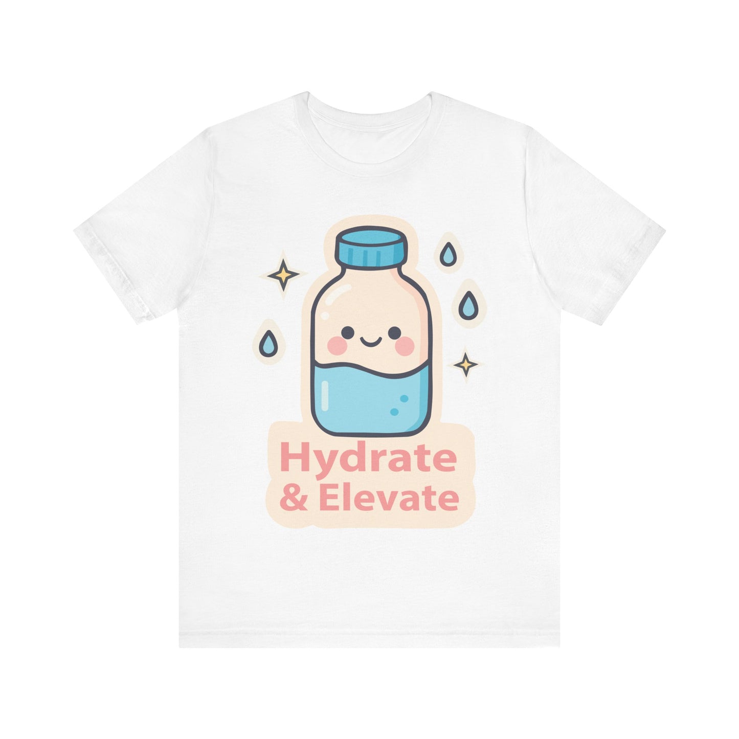Hydrate & Elevate Water Bottle Tee — Cute Kawaii Hydration Shirt