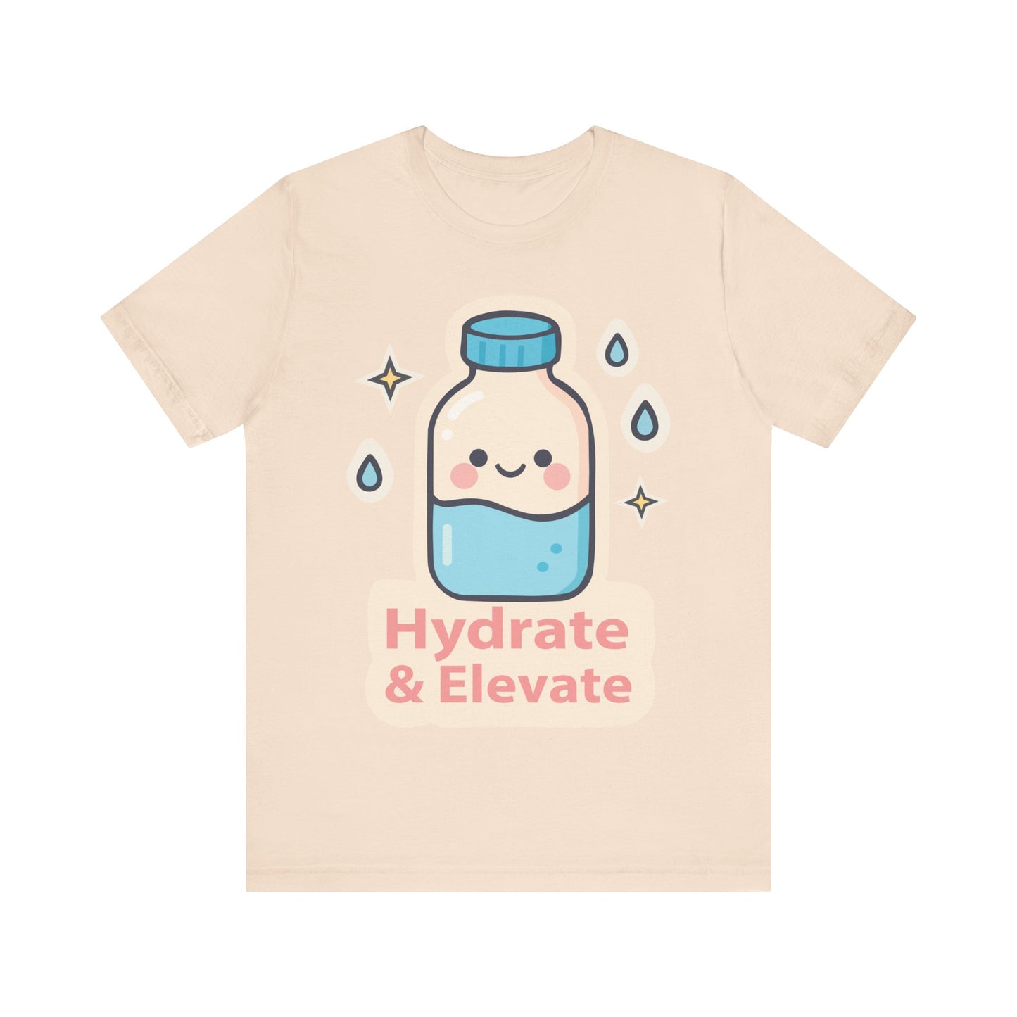 Hydrate & Elevate Water Bottle Tee — Cute Kawaii Hydration Shirt