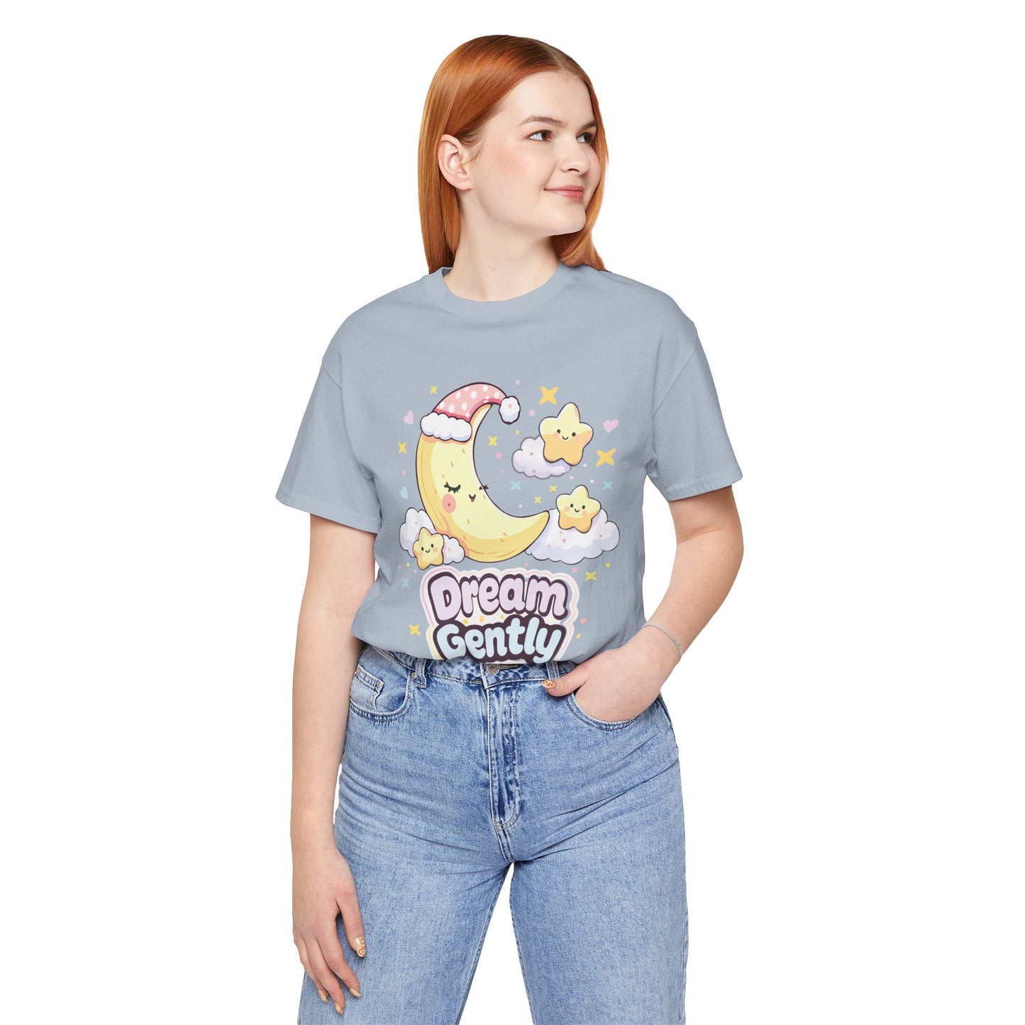 Dream Gently Tee — Cute Moon & Stars Sleepy Graphic T-Shirt