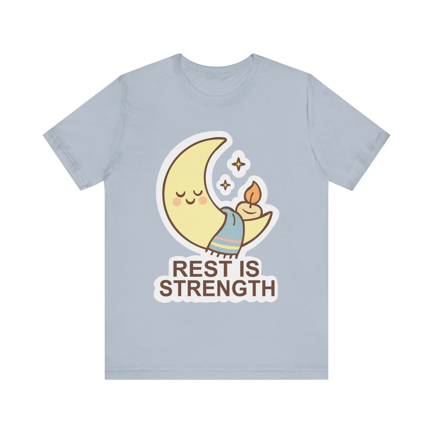 Rest Is Strength Moon Graphic Tee — Cute Self-Care Sleep T-Shirt