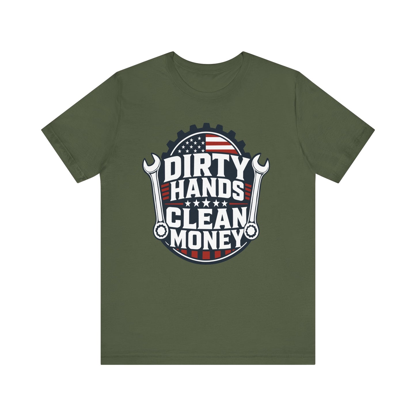 Dirty Hands Clean Money Tee — Patriotic Mechanic T-Shirt