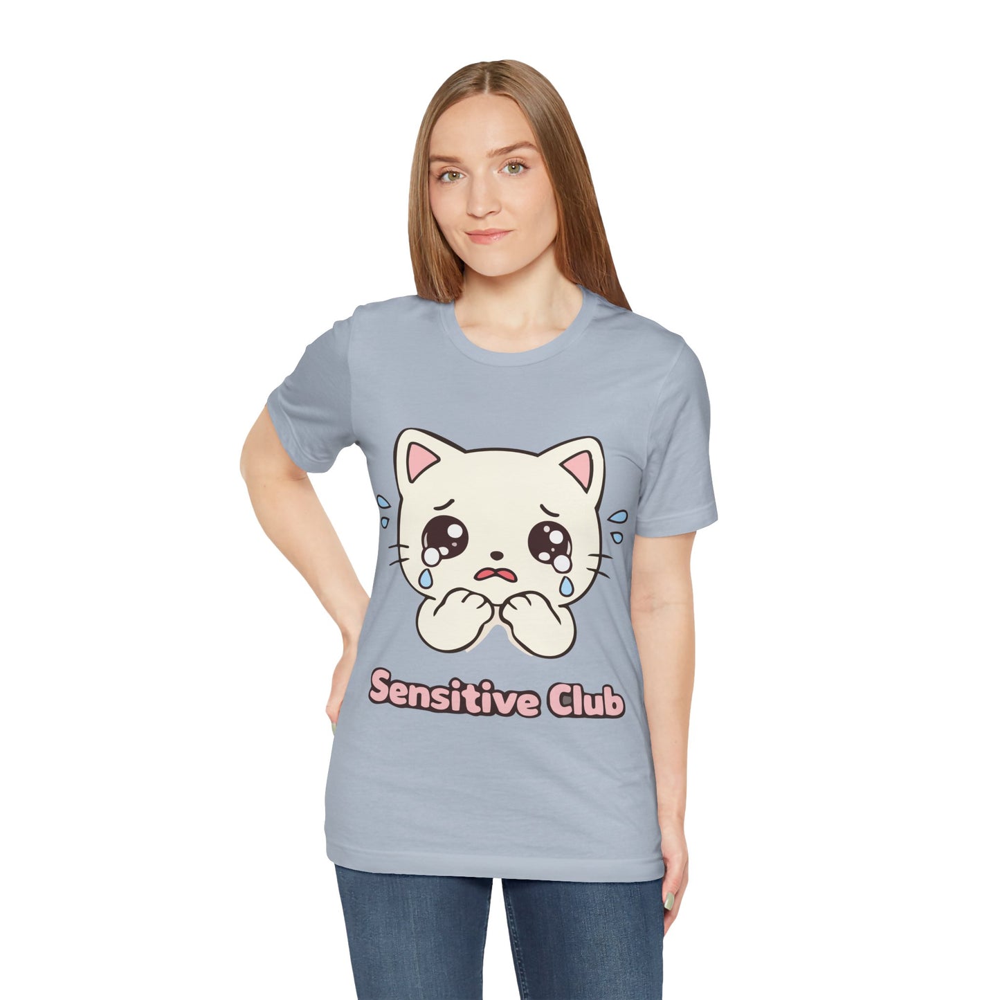 Sensitive Club Cute Crying Cat Tee