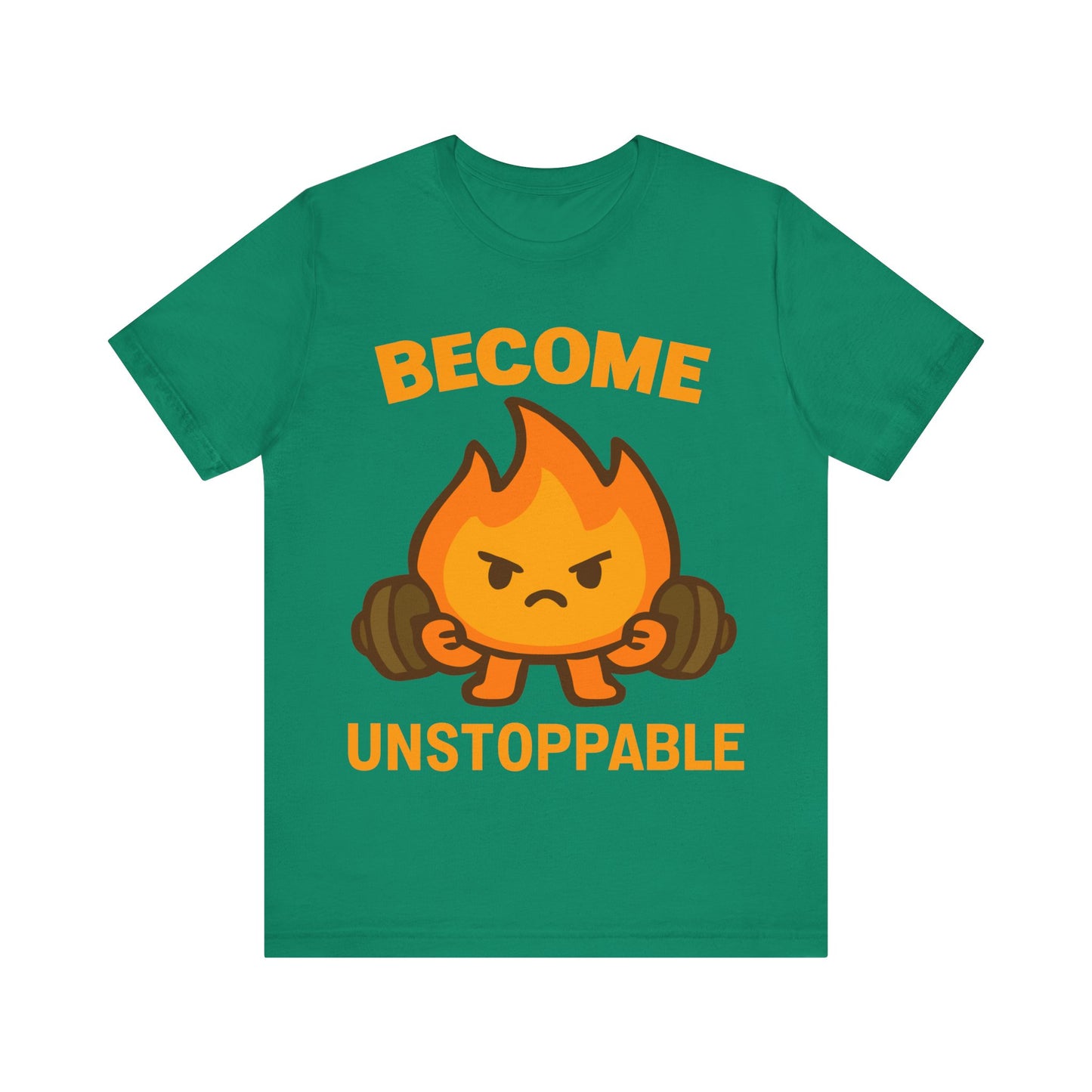 Become Unstoppable Flame Mascot T-Shirt — Motivational Gym Tee