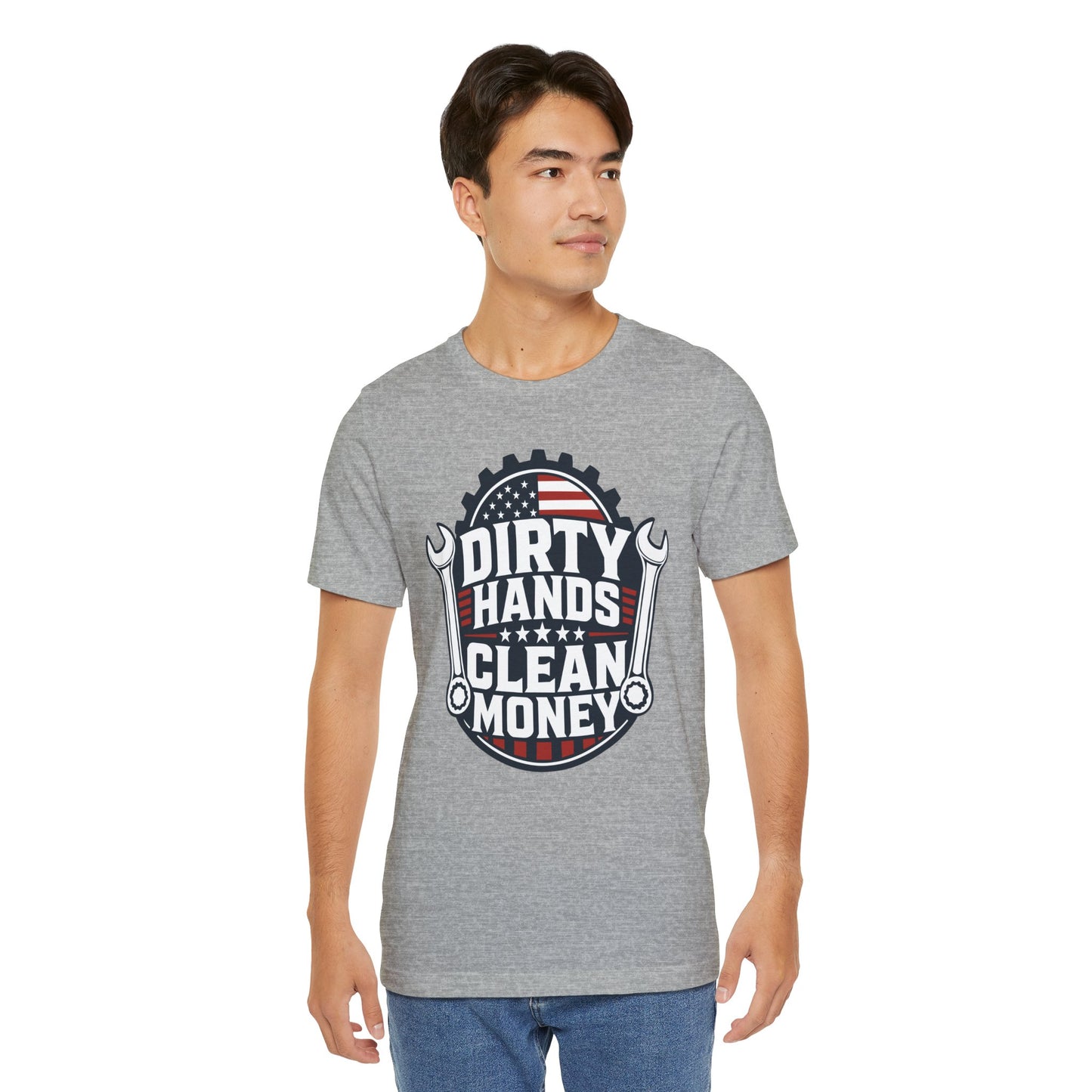 Dirty Hands Clean Money Tee — Patriotic Mechanic T-Shirt