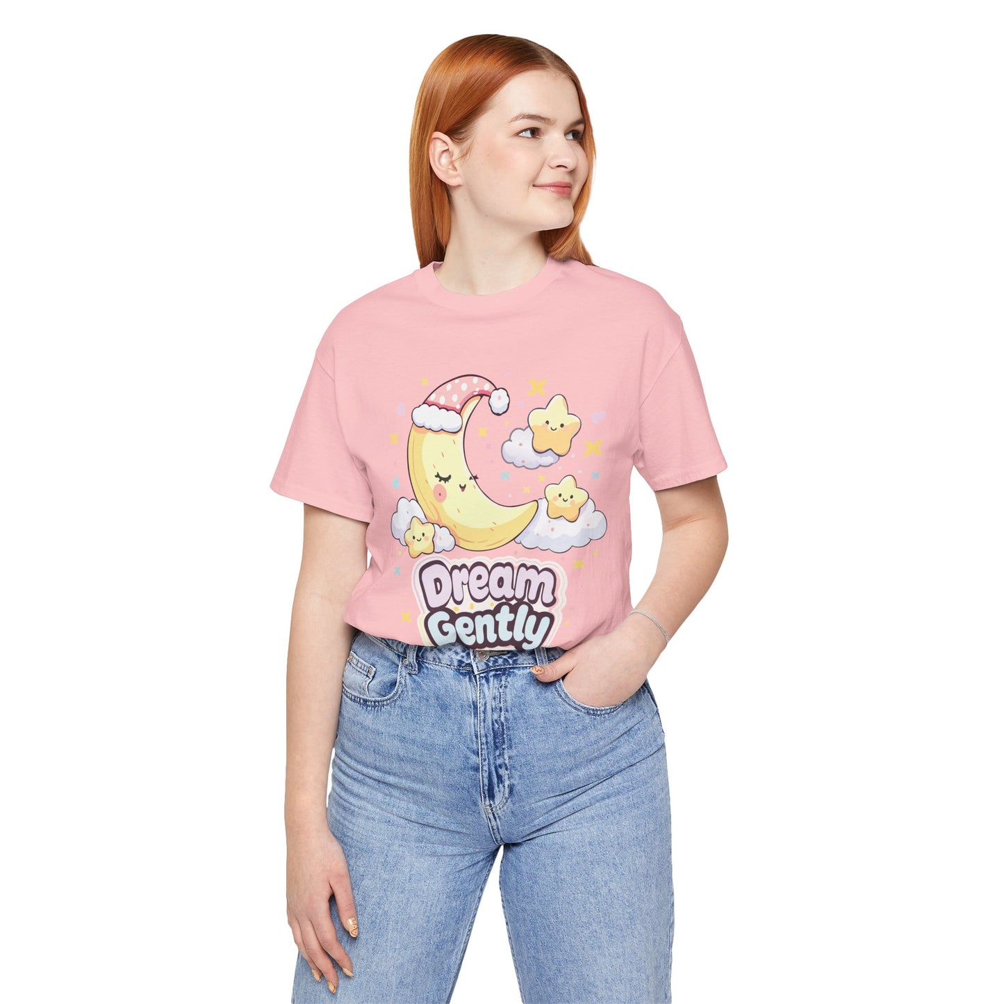 Dream Gently Tee — Cute Moon & Stars Sleepy Graphic T-Shirt
