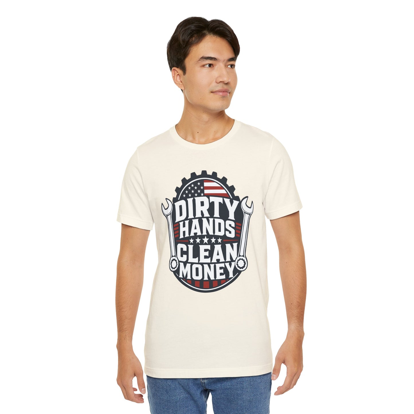 Dirty Hands Clean Money Tee — Patriotic Mechanic T-Shirt