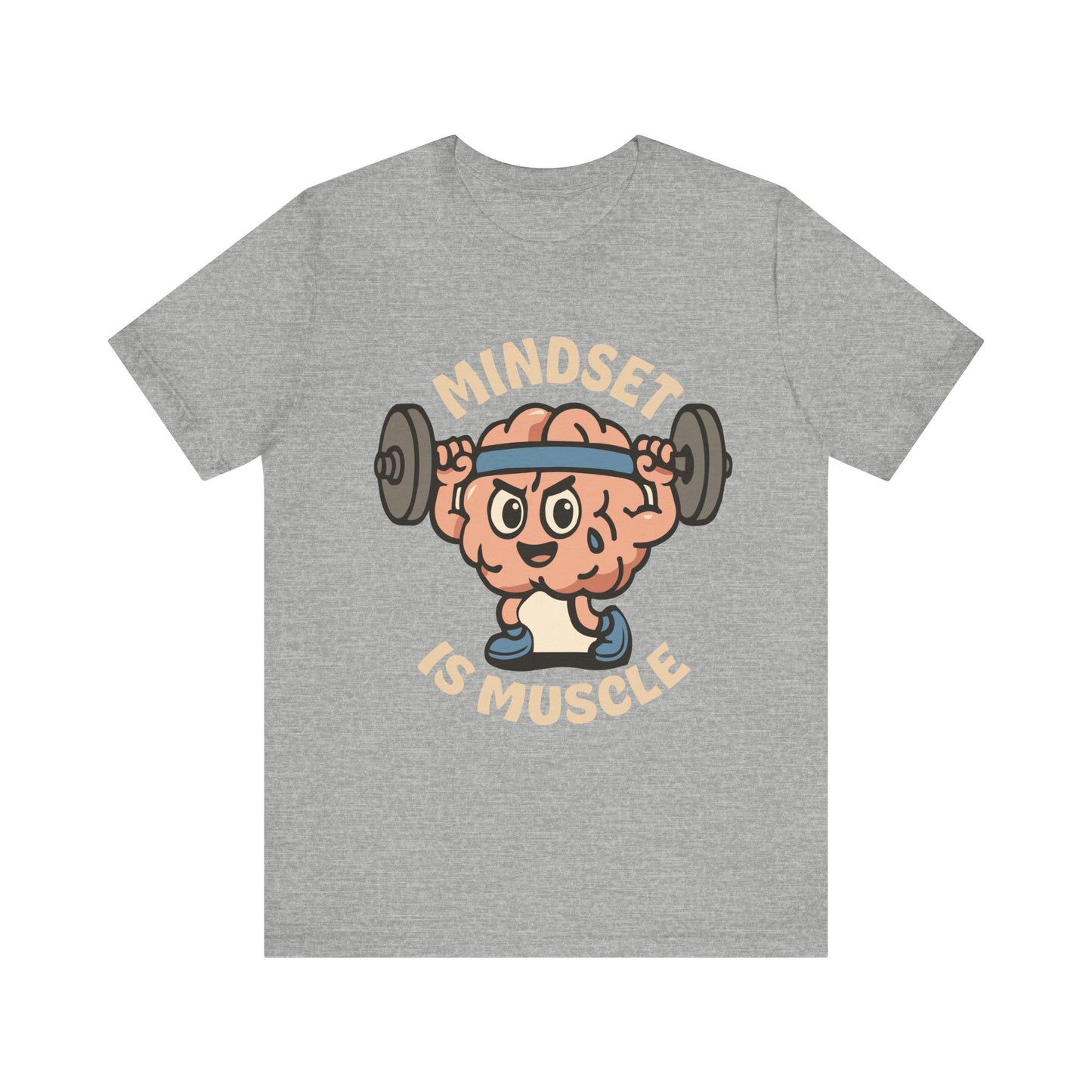 Mindset Is Muscle T‑Shirt — Cute Brain Lifting Weights Fitness Tee