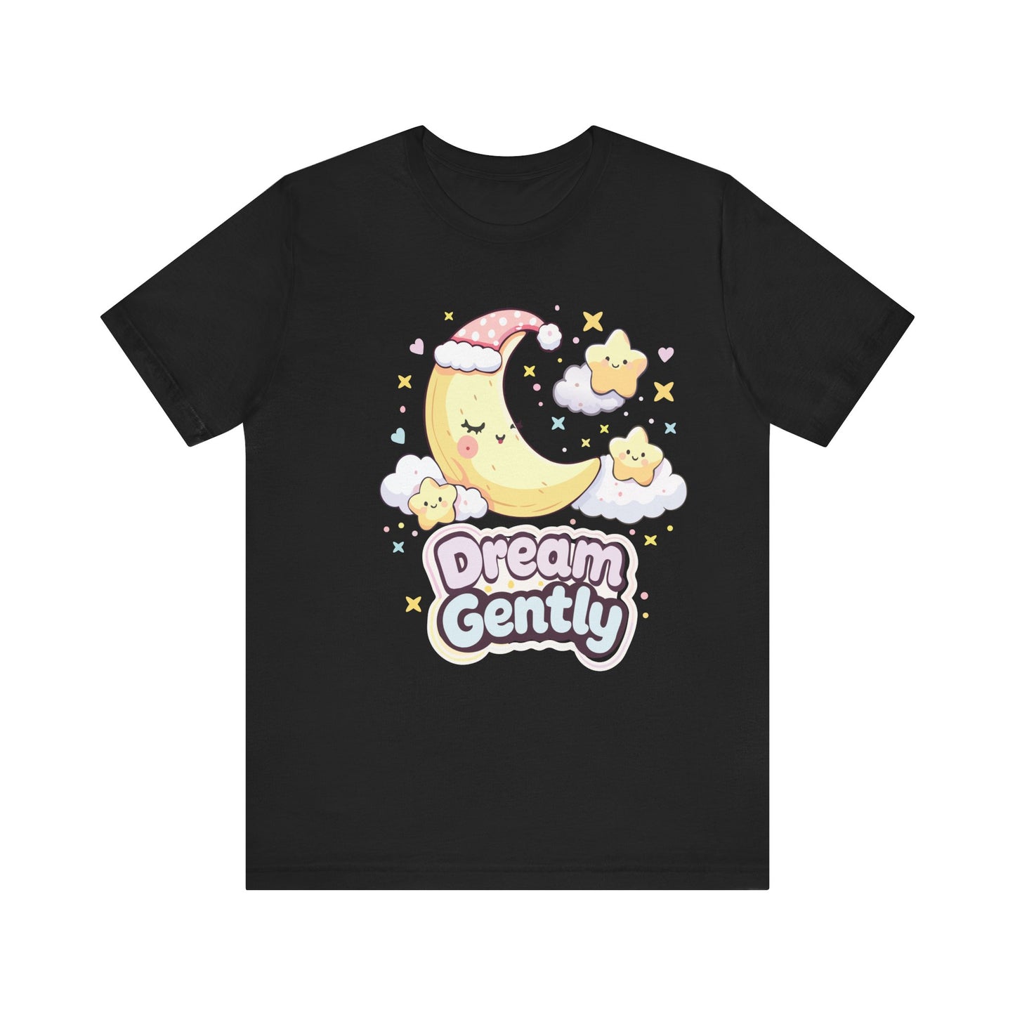 Dream Gently Tee — Cute Moon & Stars Sleepy Graphic T-Shirt