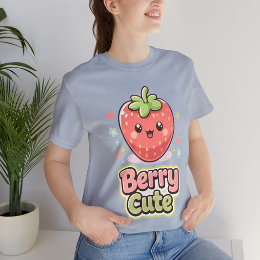 Kawaii 'Berry Cute' Strawberry Tee - Cute Fruit Graphic T-Shirt
