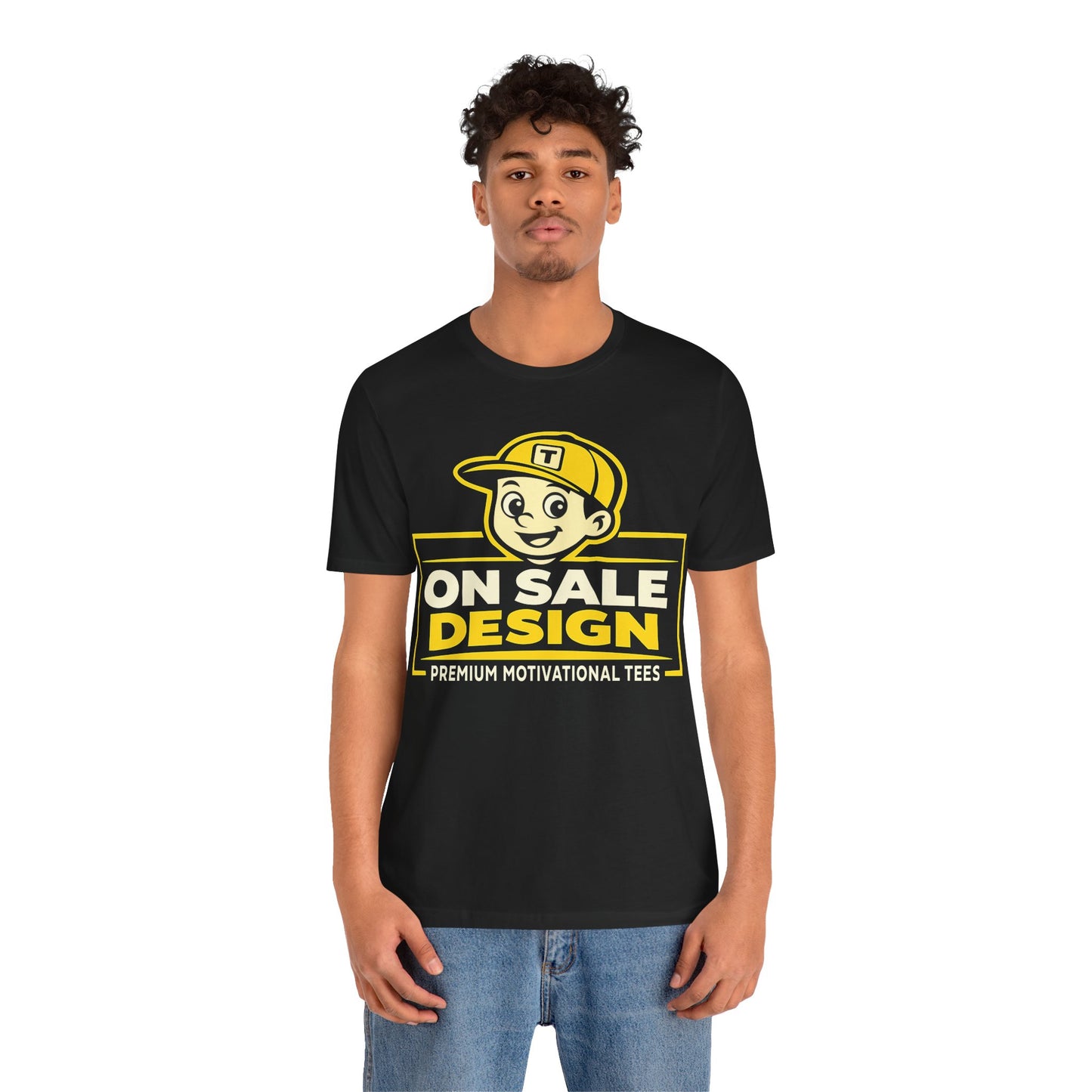On Sale Design Graphic Tee — Retro Promo Logo T-Shirt