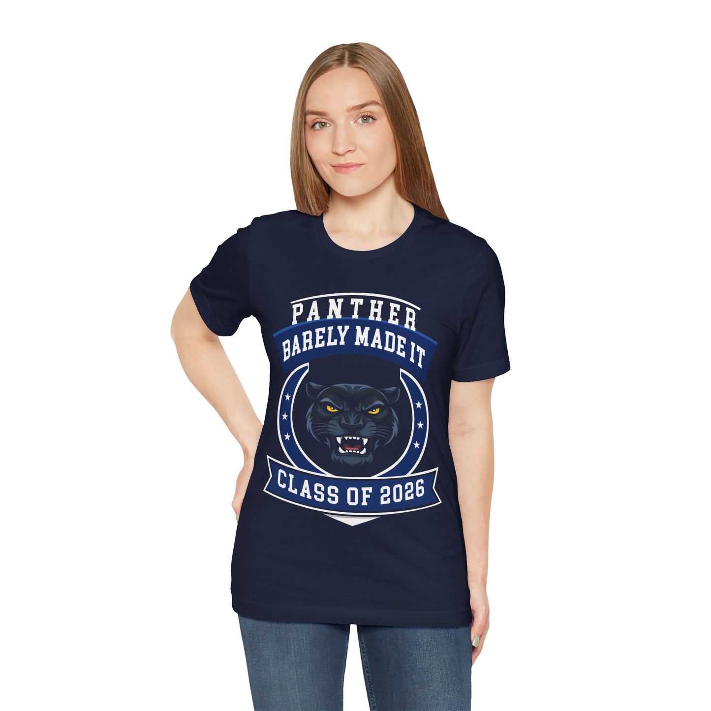 Panther Barely Made It — Funny Senior Tee (Class of 2026)