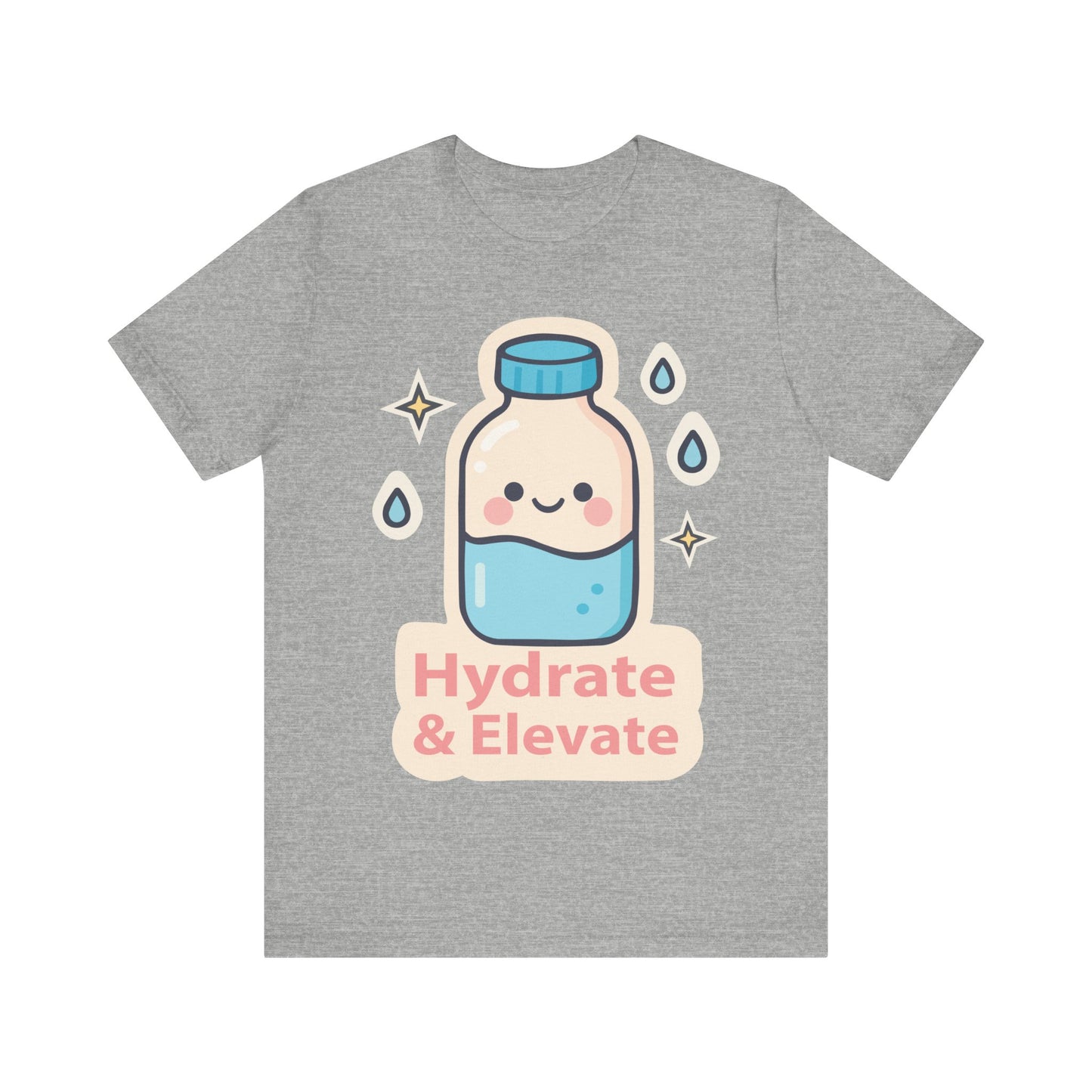 Hydrate & Elevate Water Bottle Tee — Cute Kawaii Hydration Shirt