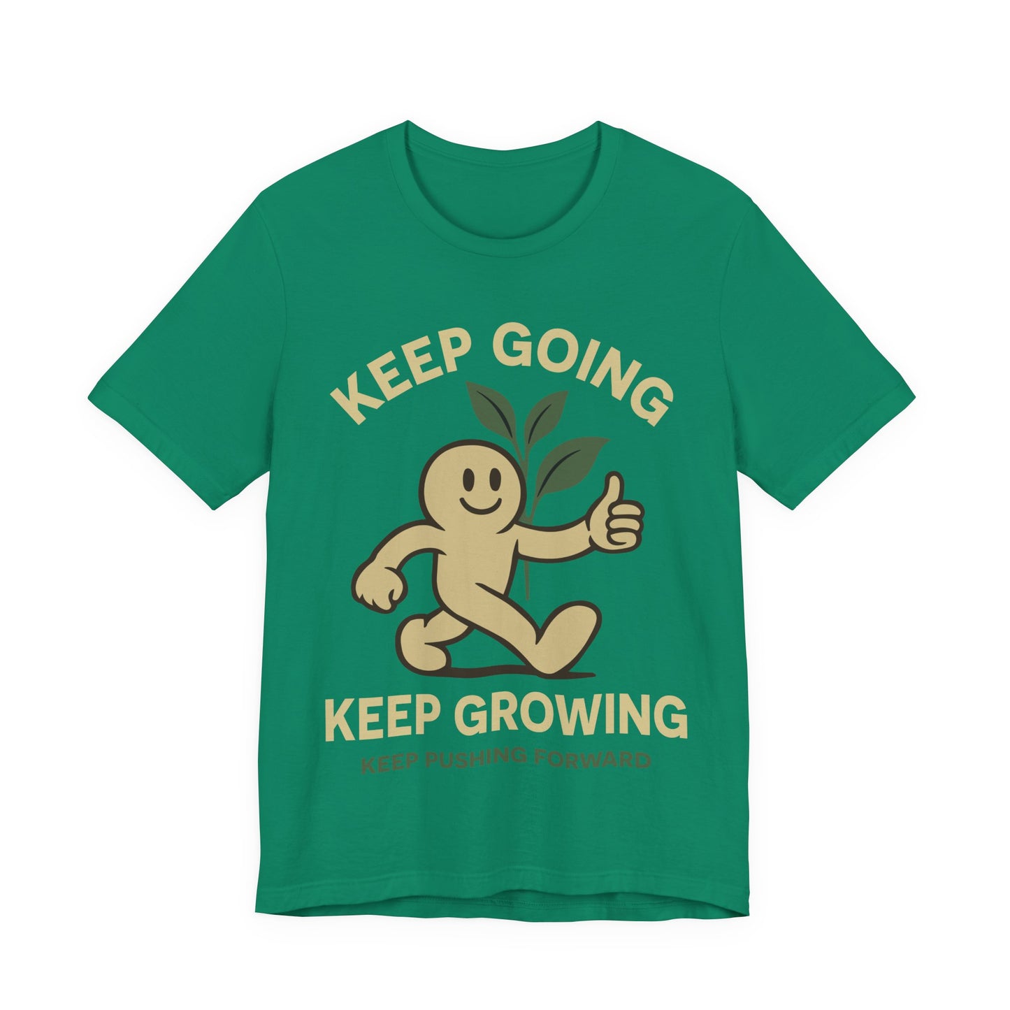 Keep Going Keep Growing Tee — Motivational Plant Character T-Shirt