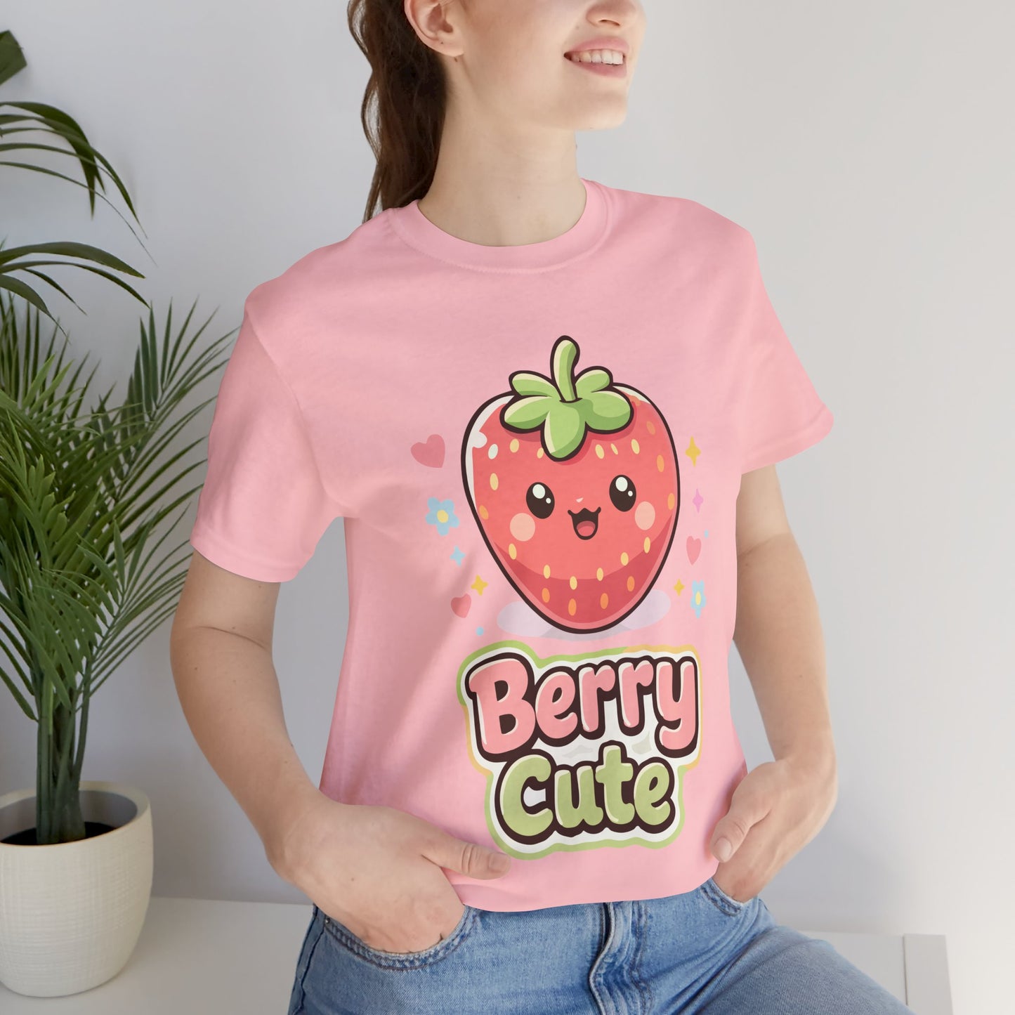Kawaii 'Berry Cute' Strawberry Tee - Cute Fruit Graphic T-Shirt
