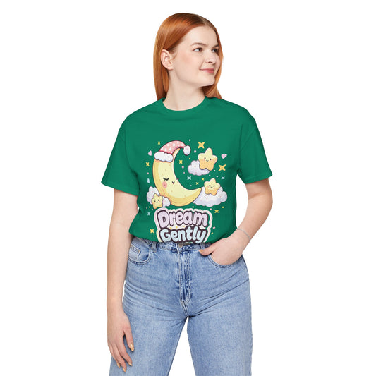 Dream Gently Tee — Cute Moon & Stars Sleepy Graphic T-Shirt