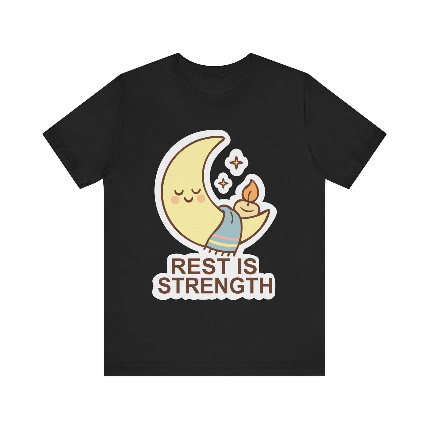 Rest Is Strength Moon Graphic Tee — Cute Self-Care Sleep T-Shirt