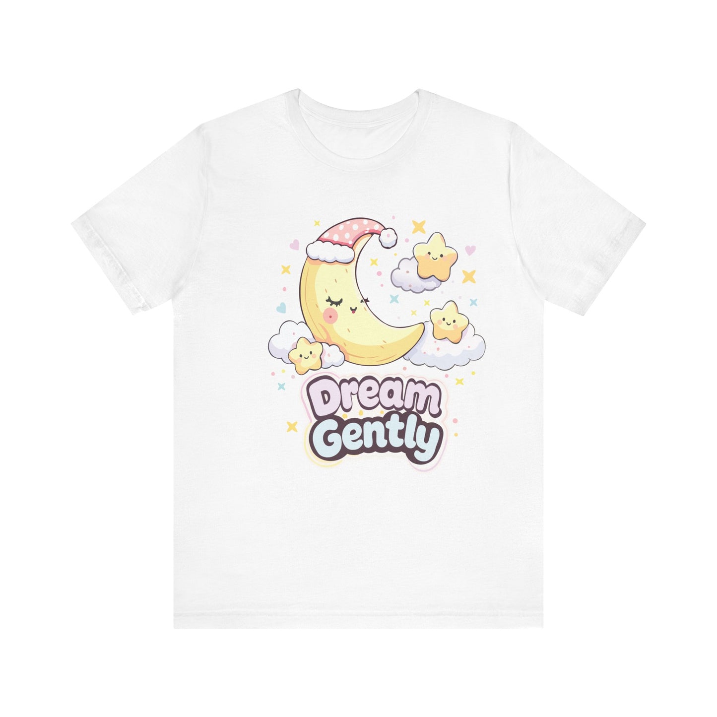 Dream Gently Tee — Cute Moon & Stars Sleepy Graphic T-Shirt
