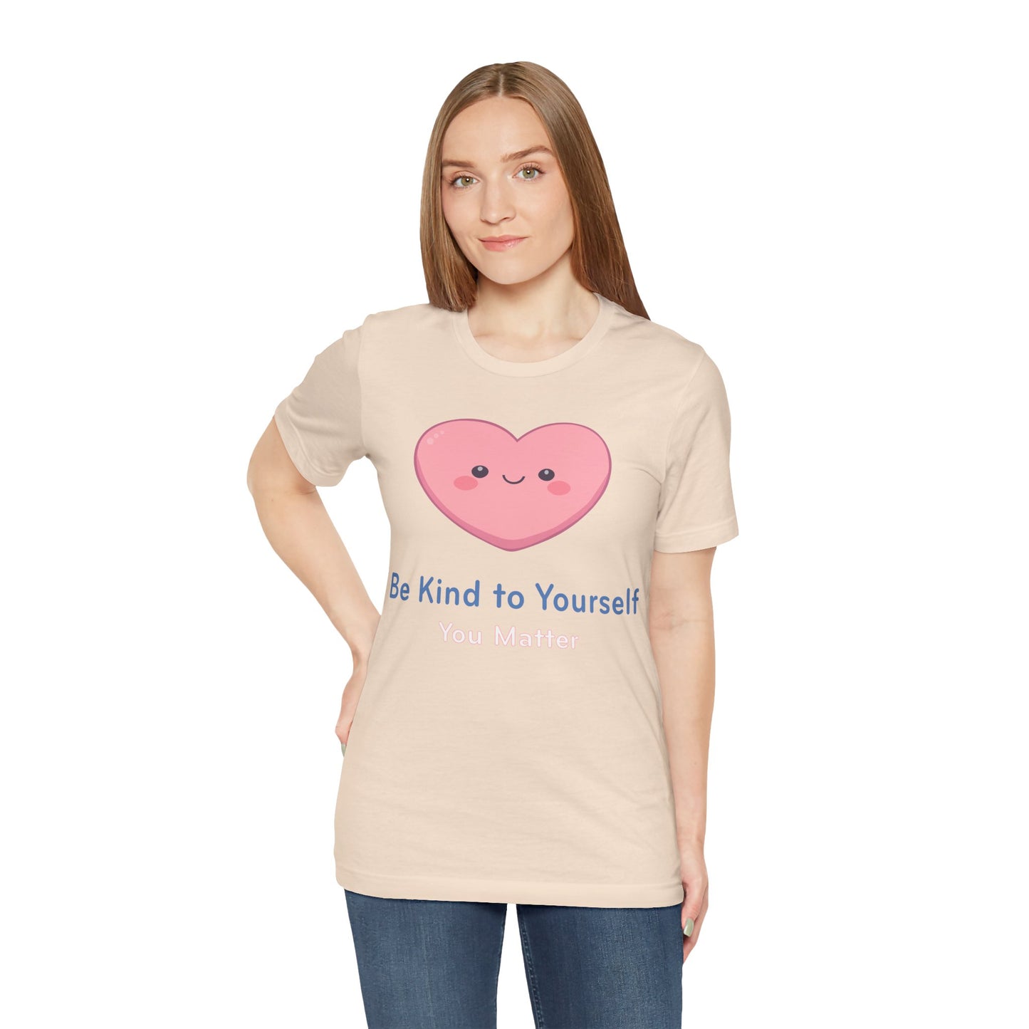 Be Kind to Yourself Heart Tee — Self-Care Graphic T-Shirt