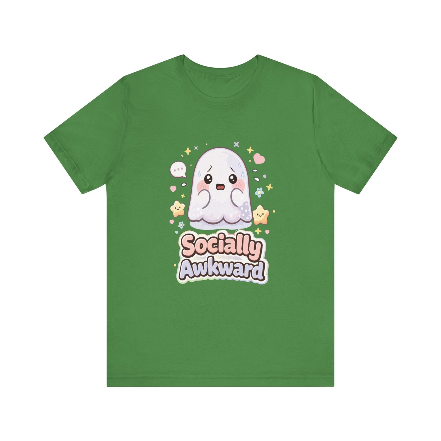 Socially Awkward Cute Ghost T‑Shirt — Kawaii Introvert Tee