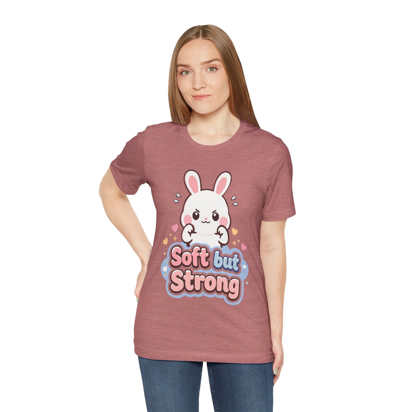 Soft but Strong Bunny T-Shirt — Cute Kawaii ‘Soft but Strong’ Graphic Tee